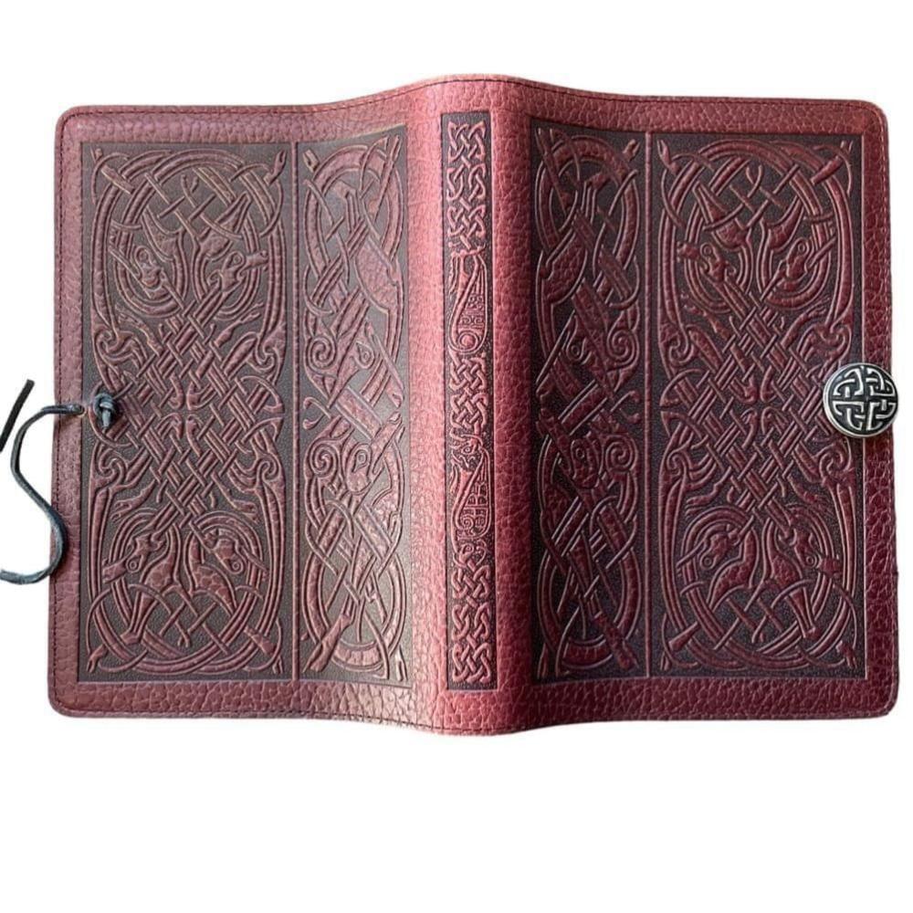 Oberon Santa Rosa Leather tooled Journal Notebook Cover Celtic EUC 9x6 folded